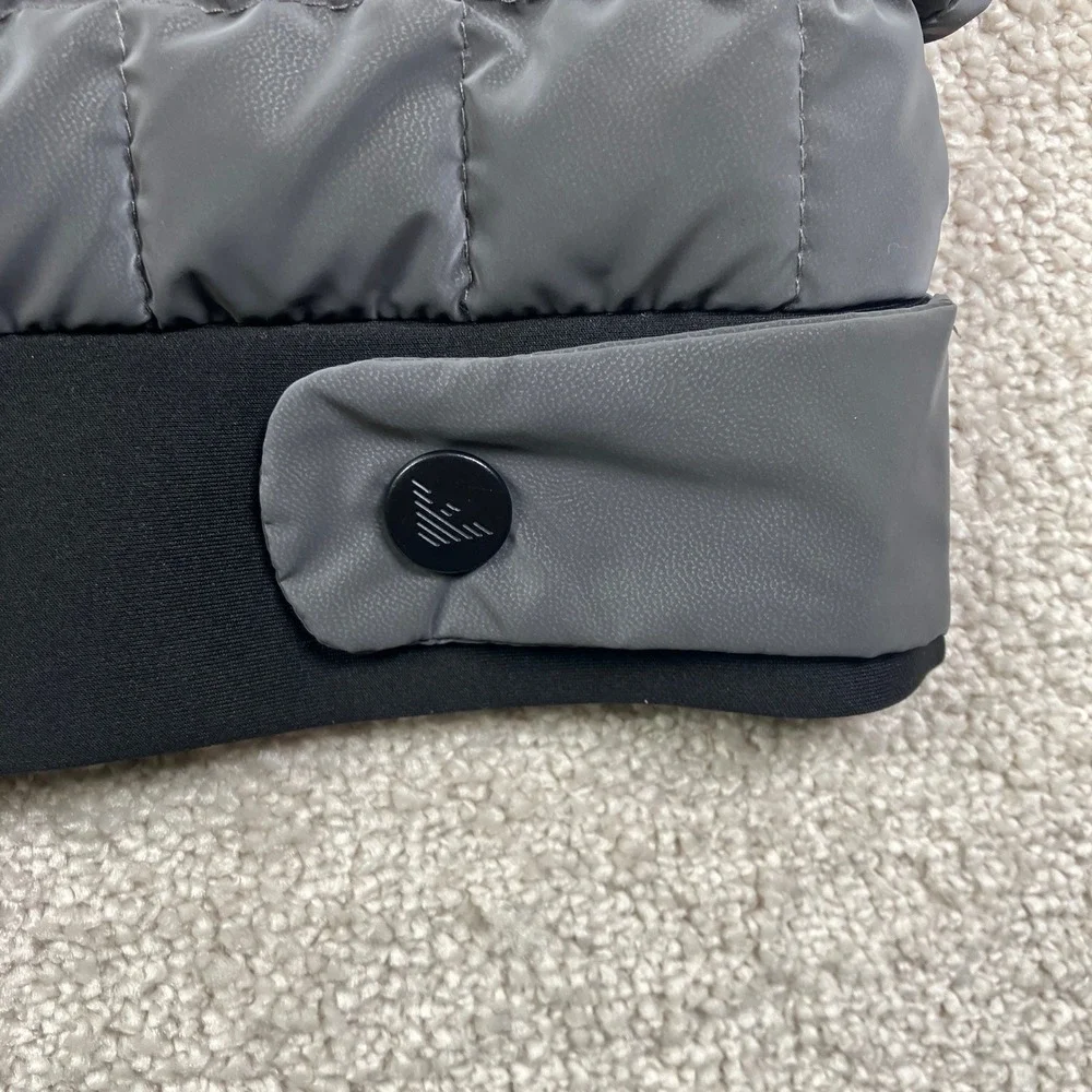 Emporio Armani Mens 3XL Puffer Wind Vest Gray Travel Quilted Packable Hooded